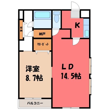 東武宇都宮駅 徒歩15分 1階の物件間取画像